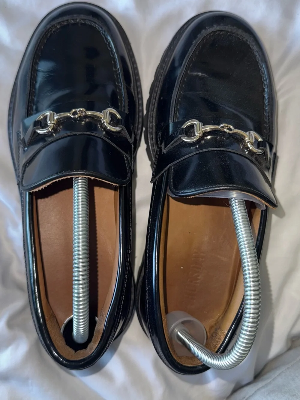 Thursday Boot Company Black Patent Leather Horsebit Loafers